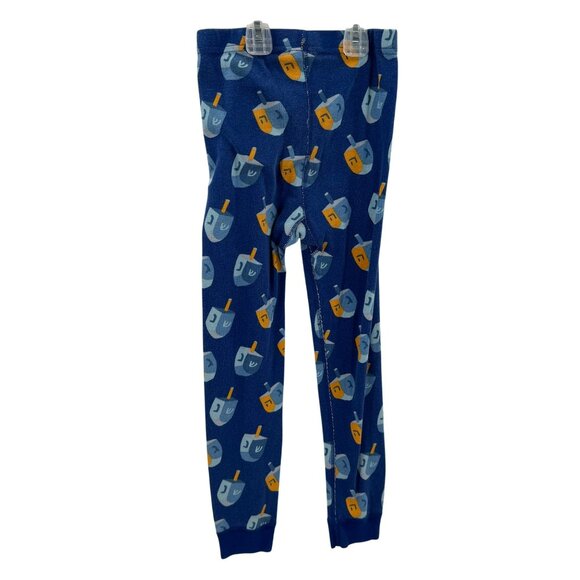 Hanna Andersson Organic Cotton Blue Dreidel Print Long John 2-Piece Pajama Set - Picture 4 of 6